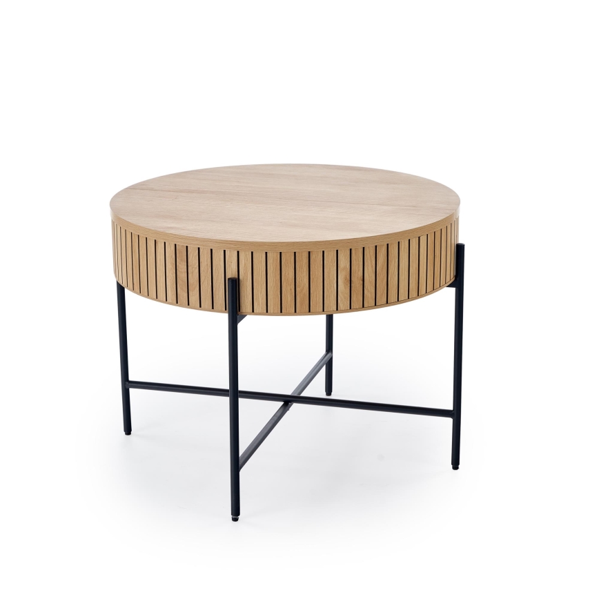 Couchtisch DANTE Ø 67 cm braun/schwarz