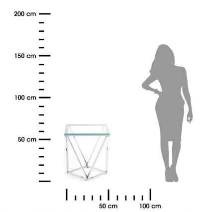 Couchtisch DIAMANTA 50x50 cm chrom/klar