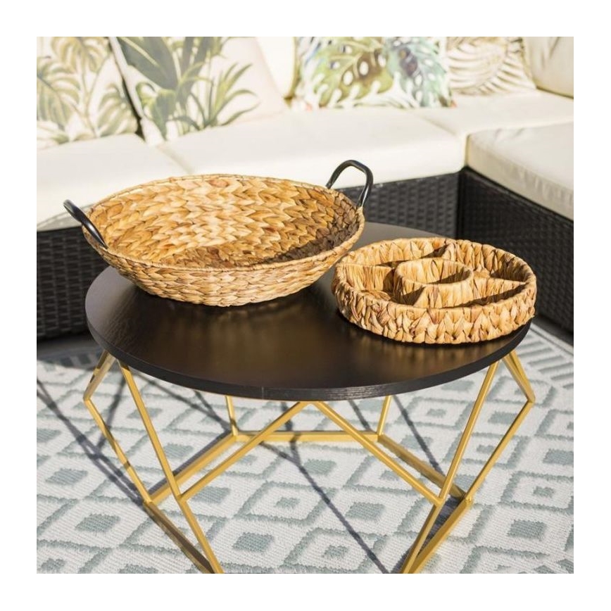 Couchtisch DIAMOND 40x70 cm gold/schwarz