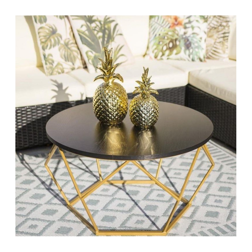 Couchtisch DIAMOND 40x70 cm gold/schwarz