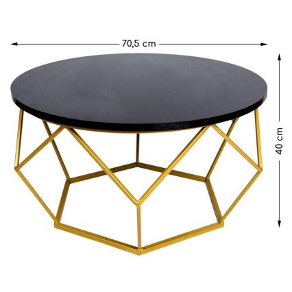 Couchtisch DIAMOND 40x70 cm gold/schwarz