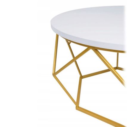 Couchtisch DIAMOND 40x70 cm gold/weiß