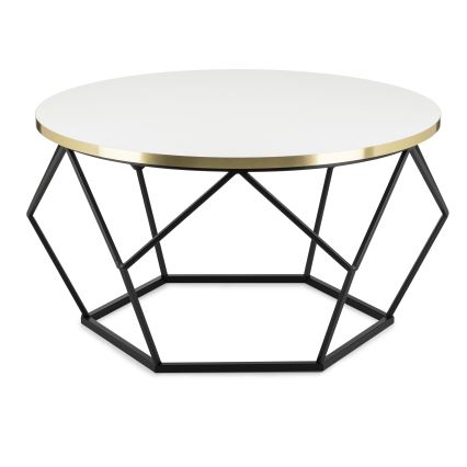 Couchtisch DIAMOND 40x70 cm golden/schwarz/weiß