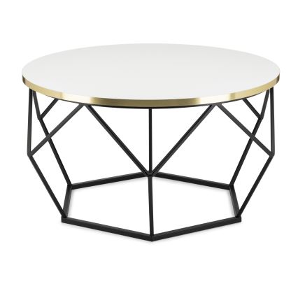 Couchtisch DIAMOND 40x70 cm golden/schwarz/weiß