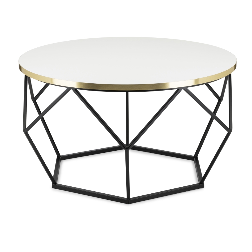 Couchtisch DIAMOND 40x70 cm golden/schwarz/weiß
