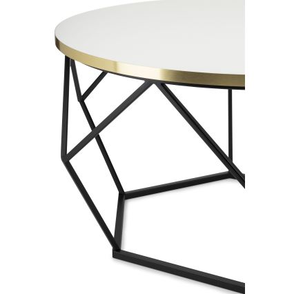 Couchtisch DIAMOND 40x70 cm golden/schwarz/weiß