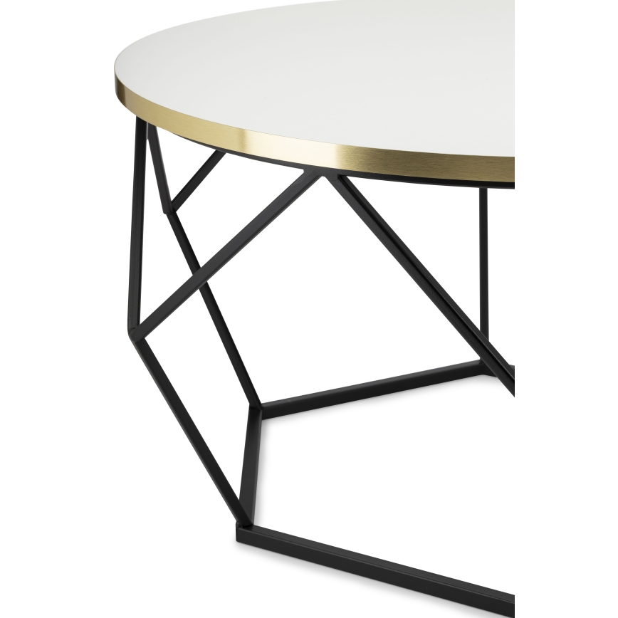 Couchtisch DIAMOND 40x70 cm golden/schwarz/weiß