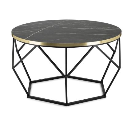 Couchtisch DIAMOND 40x70 cm schwarz/golden
