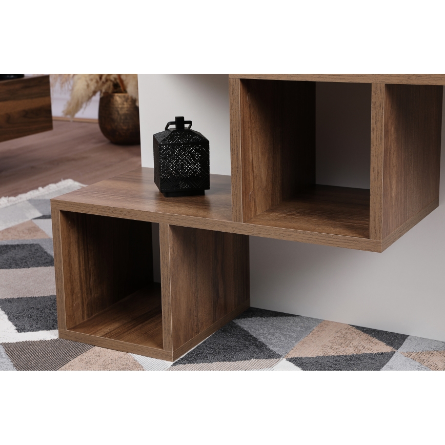 Couchtisch DILAY 52x100 cm braun/weiß