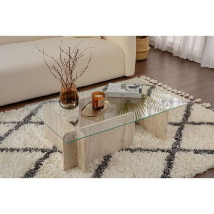 Couchtisch ESCAPE 105x65 cm beige/transparent