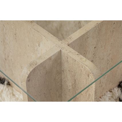 Couchtisch ESCAPE 105x65 cm beige/transparent
