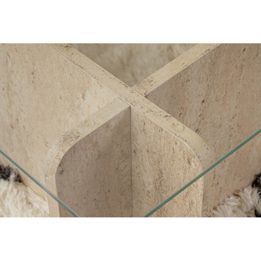 Couchtisch ESCAPE 105x65 cm beige/transparent