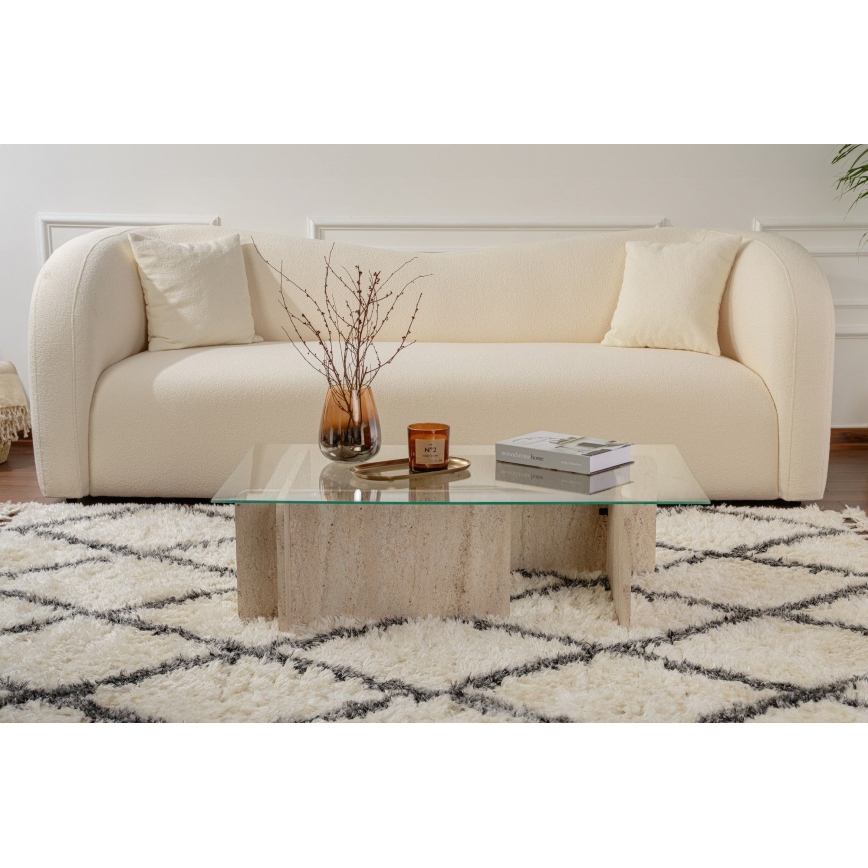Couchtisch ESCAPE 105x65 cm beige/transparent