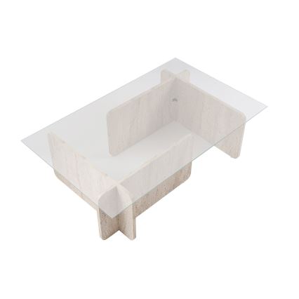 Couchtisch ESCAPE 105x65 cm beige/transparent