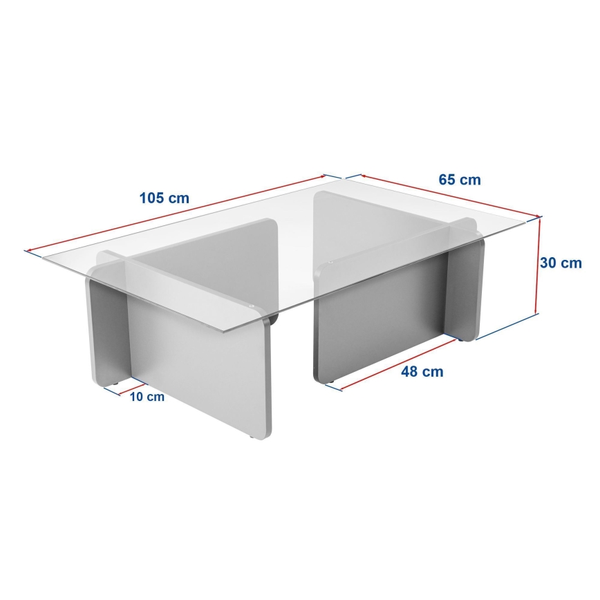 Couchtisch ESCAPE 105x65 cm beige/transparent