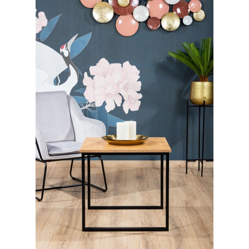 Couchtisch EVEN 55x60 cm schwarz/braun