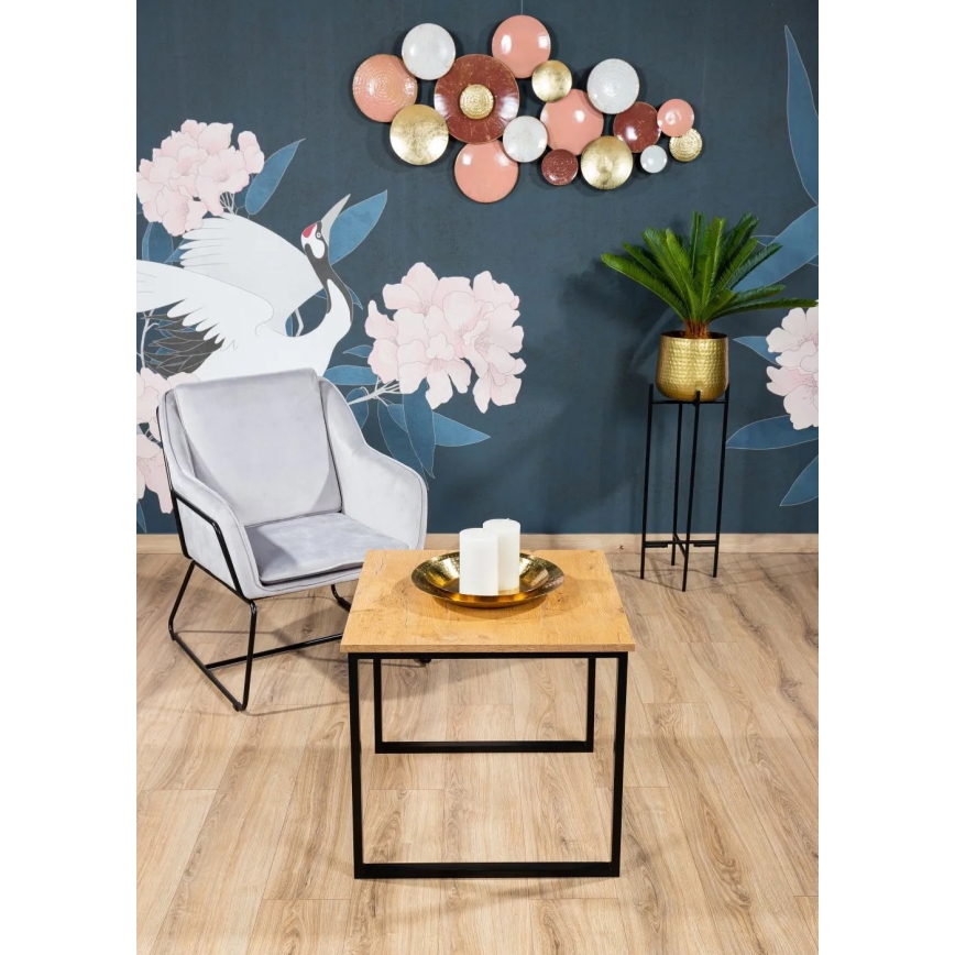 Couchtisch EVEN 55x60 cm schwarz/braun