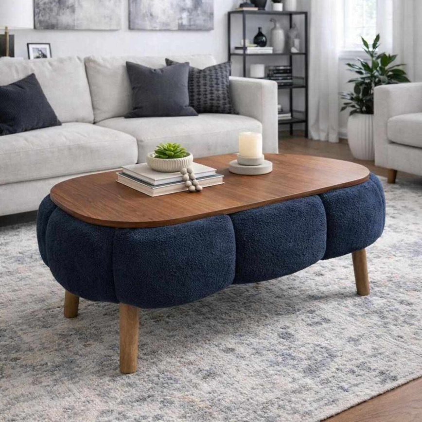Couchtisch FELPO 68x98 cm blau/nussbaum