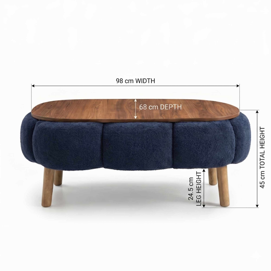 Couchtisch FELPO 68x98 cm blau/nussbaum