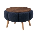 Couchtisch FELPO Ø 45 cm blau/Nussbaum