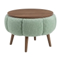 Couchtisch FELPO Ø 45 cm grün/walnuss