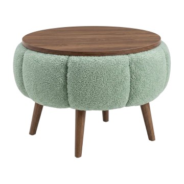 Couchtisch FELPO Ø 45 cm grün/walnuss