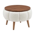 Couchtisch FELPO Ø 45 cm weiß/walnuss
