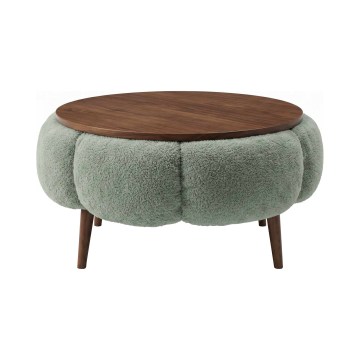 Couchtisch FELPO Ø 60 cm grün/nussbaum