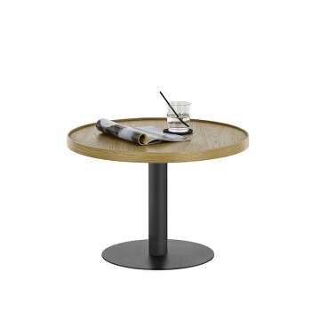 Couchtisch FOCUS Ø 60 cm Eiche/Schwarz