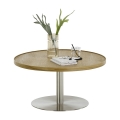 Couchtisch FOCUS, Ø 80 cm, Eiche/Edelstahl