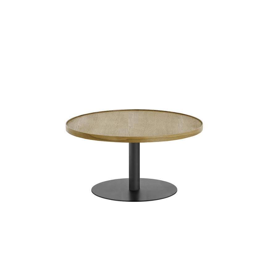 Couchtisch FOCUS, Ø 80 cm, Eiche/Schwarz