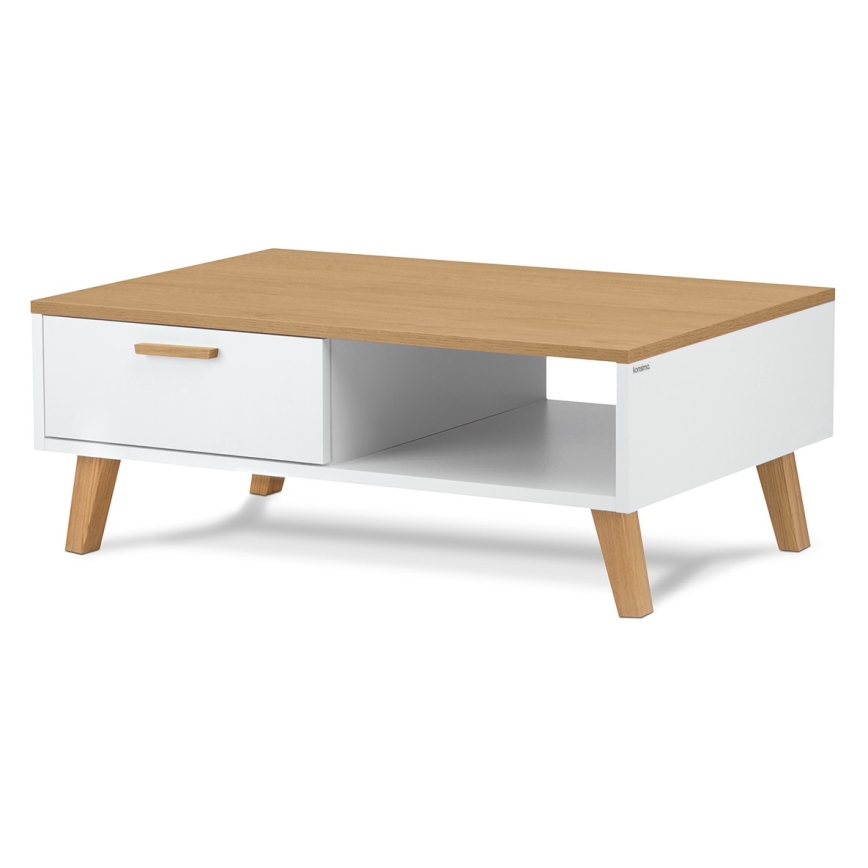 Couchtisch FRISK 35x90 cm Natur-Eiche/Weiß