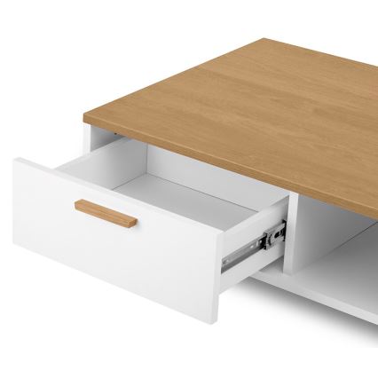 Couchtisch FRISK 35x90 cm Natur-Eiche/Weiß