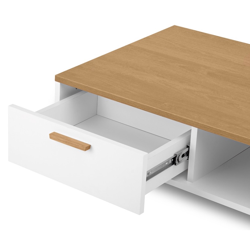 Couchtisch FRISK 35x90 cm Natur-Eiche/Weiß