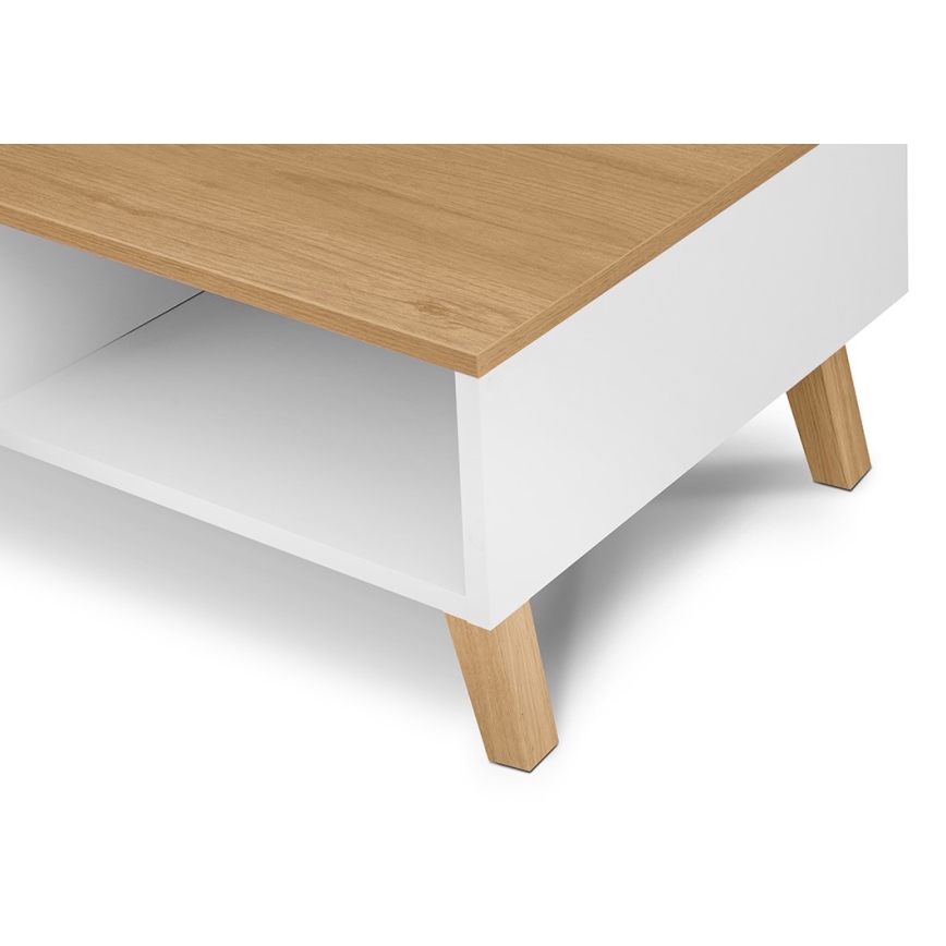 Couchtisch FRISK 35x90 cm Natur-Eiche/Weiß
