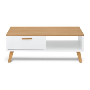 Couchtisch FRISK 35x90 cm Natur-Eiche/Weiß