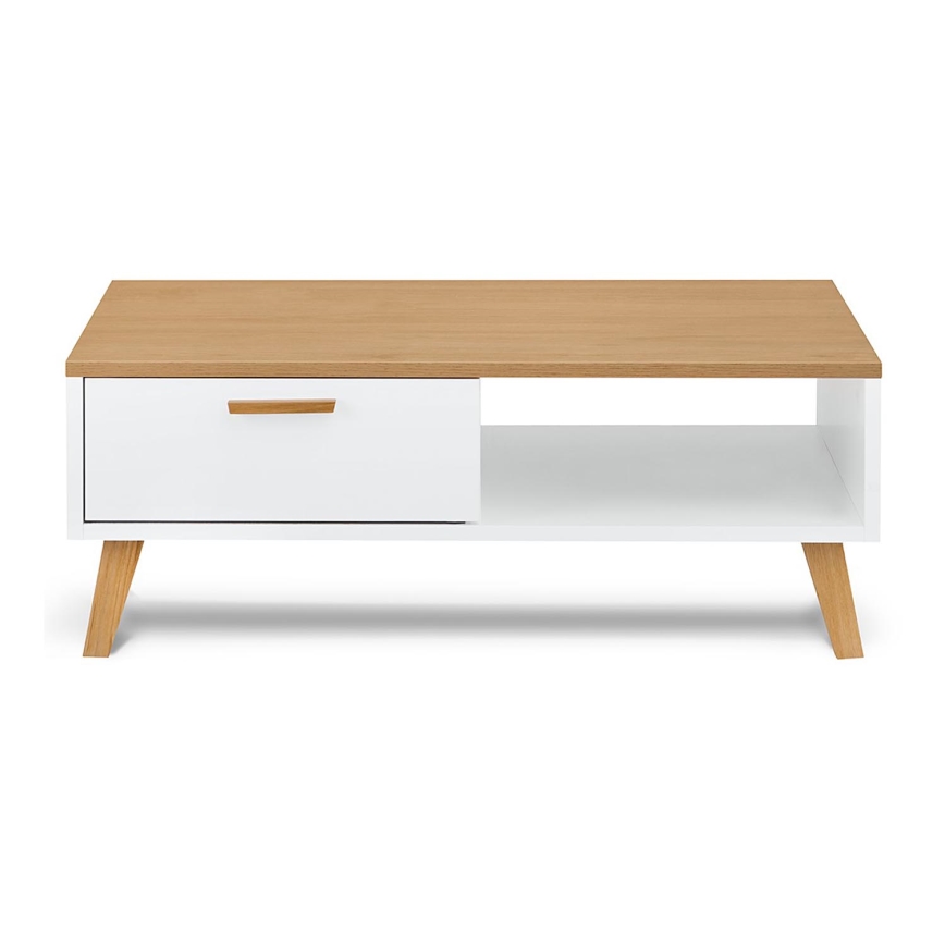 Couchtisch FRISK 35x90 cm Natur-Eiche/Weiß