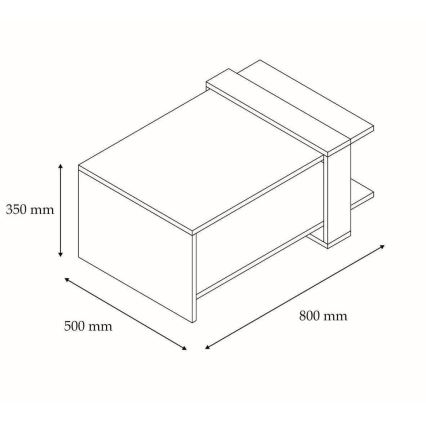 Couchtisch FUNDA 35x80 cm weiß/anthrazit