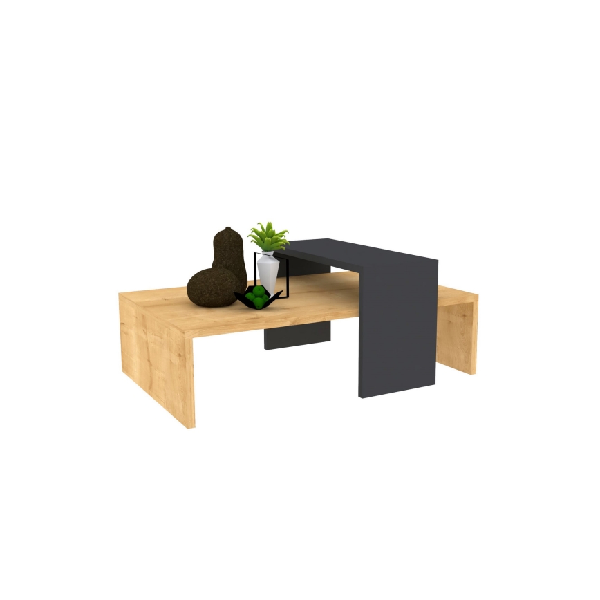 Couchtisch GLOW 31,8x80 cm beige/anthrazit