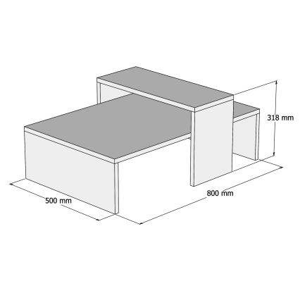 Couchtisch GLOW 31,8x80 cm beige/anthrazit