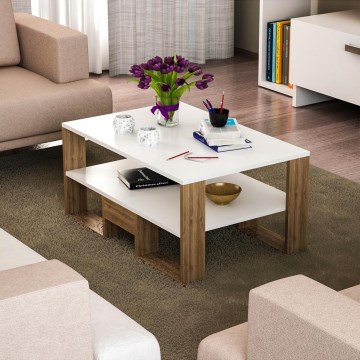 Couchtisch GOLDEN 45x90 cm braun/weiß