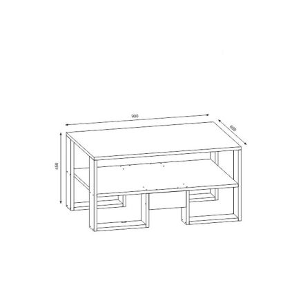 Couchtisch GOLDEN 45x90 cm braun/weiß