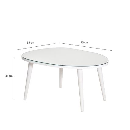 Couchtisch GUSTO 38x75 cm weiß