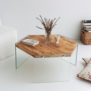 Couchtisch HEXAGON 35x80 cm Kiefer