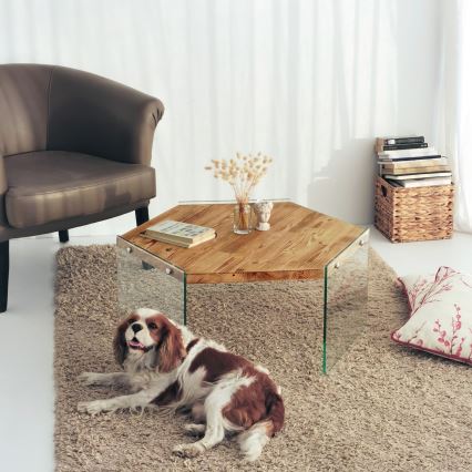 Couchtisch HEXAGON 35x80 cm Kiefer