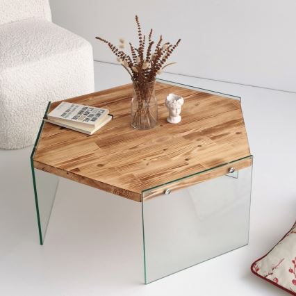 Couchtisch HEXAGON 35x80 cm Kiefer
