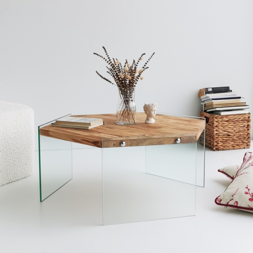 Couchtisch HEXAGON 35x80 cm Kiefer