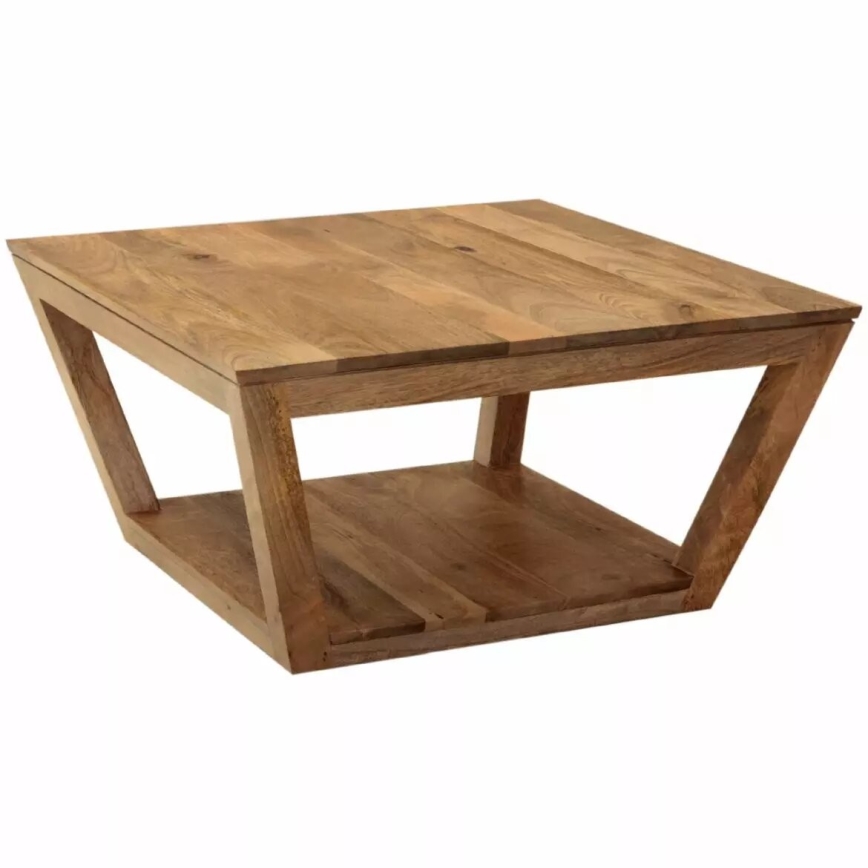Couchtisch HINA 80x80 cm Massivholz/Mangobaum