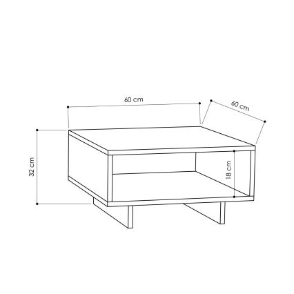 Couchtisch HOLA 32x60 cm weiß/schwarz