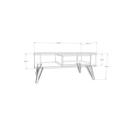 Couchtisch IONIS 40x90 cm braun/weiß